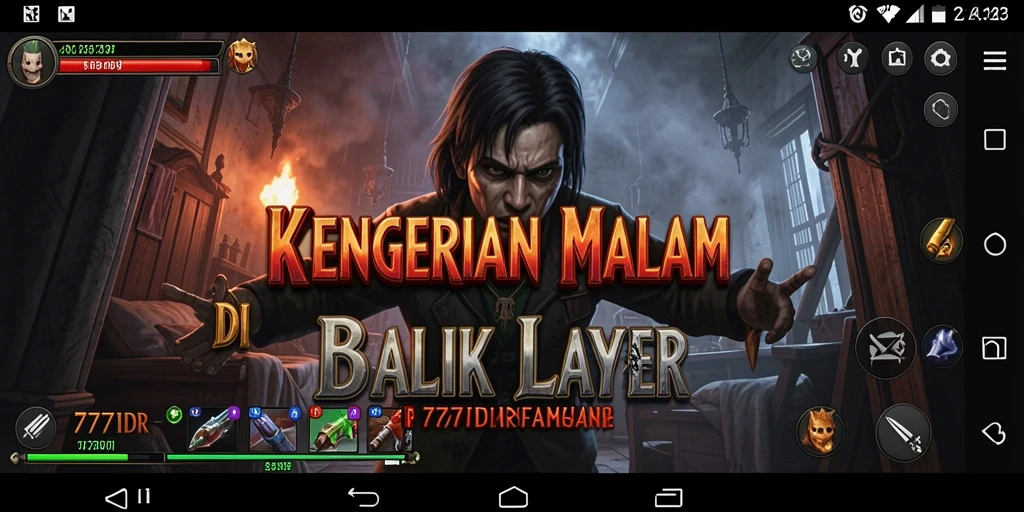 Tampilan gameplay 777IDR yang menampilkan suasana horror yang mencekam.