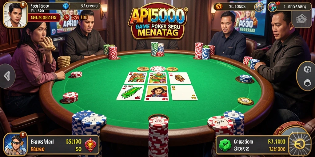 Tampilan menarik dari gameplay poker yang memukau.