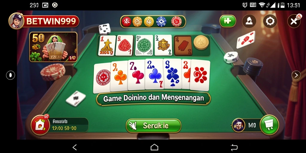 Tampilan permainan BETWIN999 yang menarik dengan tema Domino.