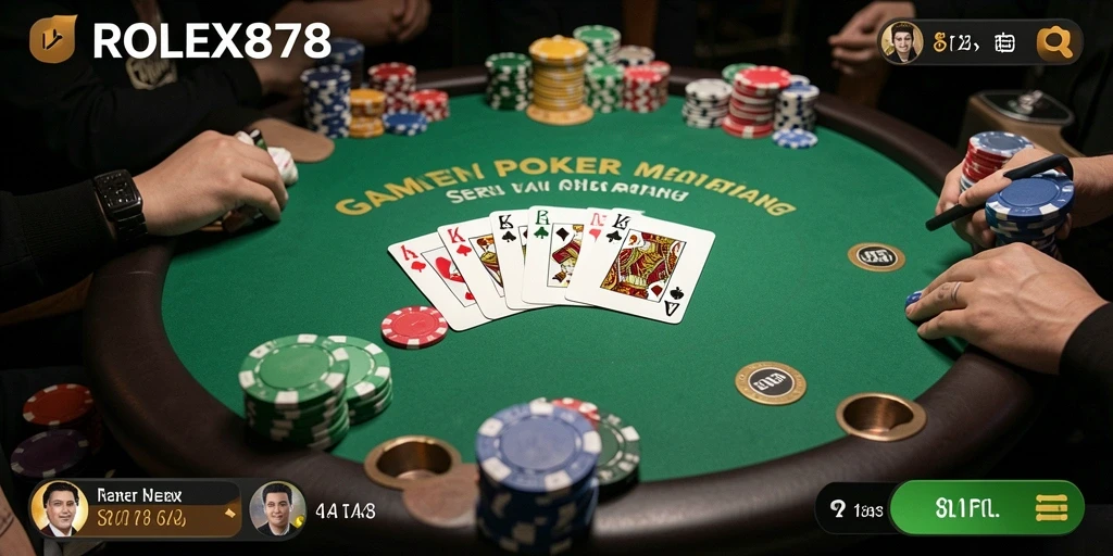 Tampilan gameplay menarik dari permainan Poker di ROLEX878.